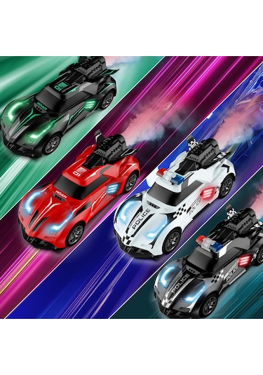 Uzaktan Kumandalı Şarjlı Duman Atan Araba 1:20 Full Fonksiyon Kumandalı Buhar Çıkaran Oyuncak Araba Beyaz