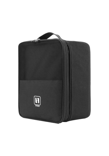 Neevoyu Seyahat Ayakkabı Depolama Çantası Su Geçirmez Organizatör 3 Çift Ayakkabı Taşıyabilir Siyah Spor Ayakkabı Çantası Siyah