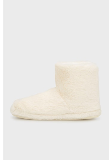 Lela Yumuşak Dokulu Peluş Ponponlu Bayan Panduf 6722003 Ekru