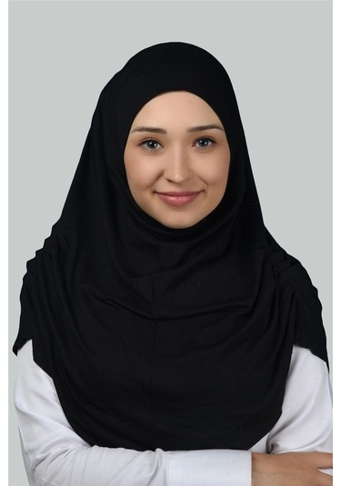 Altobeh Hazır Türban Büzgülü Pileli Pratik Eşarp Tesettür Hijab - Namaz Örtüsü - Siyah