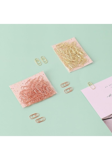 50 Adet/torba Metal Mini Kalp Gül Altın Ataş Yer Işareti Planlayıcısı Okul Ofis Kırtasiye