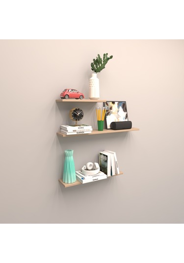 Rafkestir 3 Lü Gizli Bağlantılı Raf Set ( 80 - 40 - 40 ) Cappicino