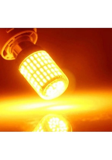 Led Sinyal Ampulü 144 Led Turuncu Arıza Işığı Yakmaz - Tek Duy Düz Tırnak