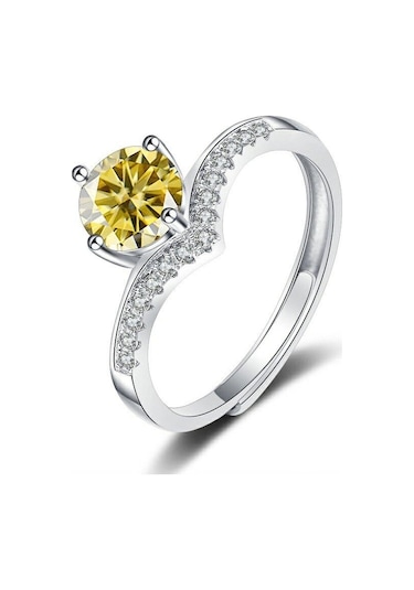 Sarı Bague Ringen Köpüklü Gerçek Mozanit Düğün Kadınlar Için Yeniden Boyutlandırılabilir Yü Kaliteli 100% 925 Gümüş Yüzük 57075799