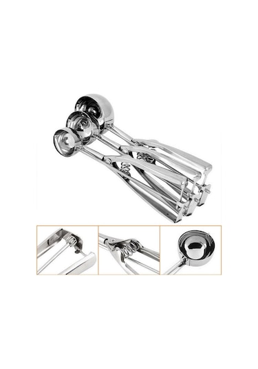 Suntek Et Meyve Kurabiye Karpuz Için 3 Dondurma Kepçe Tetik Seti