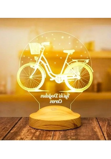 3d Nostaljik Bisiklet Temalı Led Lamba, Doğum Günü Hediyesi .