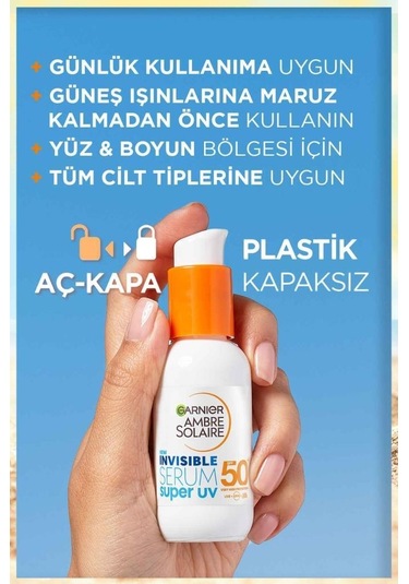 Garnier Ambre Solaire Invisible Super Uv Günlük Güneş Koruyucu Serum 30 ML