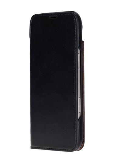 Bloomcase Sonat Obsidian Black Hakiki Deri iPhone Uyumlu 17 Air 6.5" Folio Kılıfı Siyah