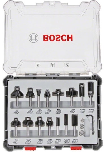 Bosch Freze Seti 15 Parça Karışık 6 MM (Pro) - 2607017471