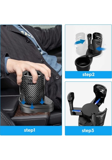 Youtek Araç İç Dekorasyon Seti - Abs Malzeme Fiyonk Siyah/karbon Siyah, Dahili Düzenleyici Kupa Tutucu