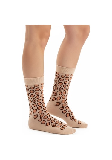 Gost Liria Leopard Socks Desenli Unisex Soket Çorap SOMON
