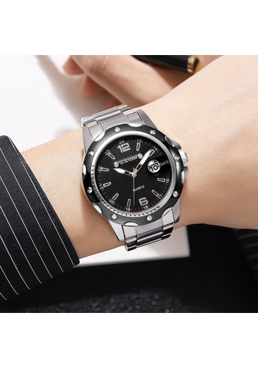 Siyah Va Va Voom Kuvars İzle Moda Tarihi Kuvars Erkek Saatler Top Marka Lüks Erkek Saat Chronograph Spor Erkek Bilek İzle Hodinky Relogio Masculino Siyah