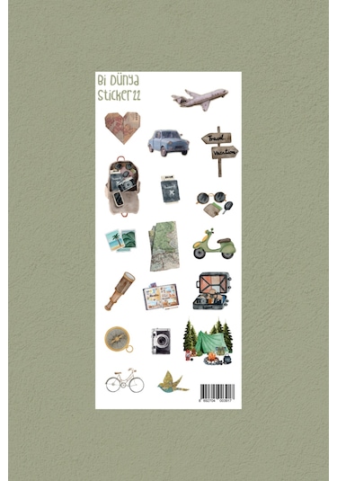 M22 - Seyyahın Çantası Sticker Seti Çok Renkli