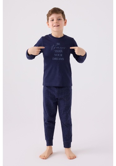 Arnetta 3130 Erkek Çocuk Uzun Kol Pijama Takım Lacıvert