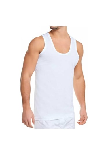 6 Adet Güryıldız Erkek Ribana Atlet Yüzde Yüz Pamuklu Beyaz 24002