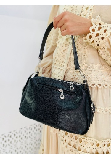 Miami Polo Clup Yumuşak Suni Deri Çapraz Askılı El Çanta Siyah