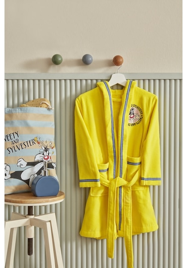 Karaca Home Looney Tunes Tweety Kapüşonlu Bornoz 4/6 Yaş 203.12.01.0011 Sarı