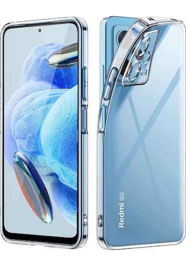 Bzontech Xiaomi Redmi Note 12 Pro 5G Uyumlu 3D Kamera Korumalı Şeffaf Silikon Kılıf