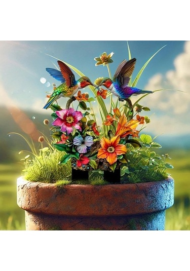 Pazly Kuşlar Homyl Hayvan Düz Dekoratif Çiçek Bahis Bahçe 2d Ga