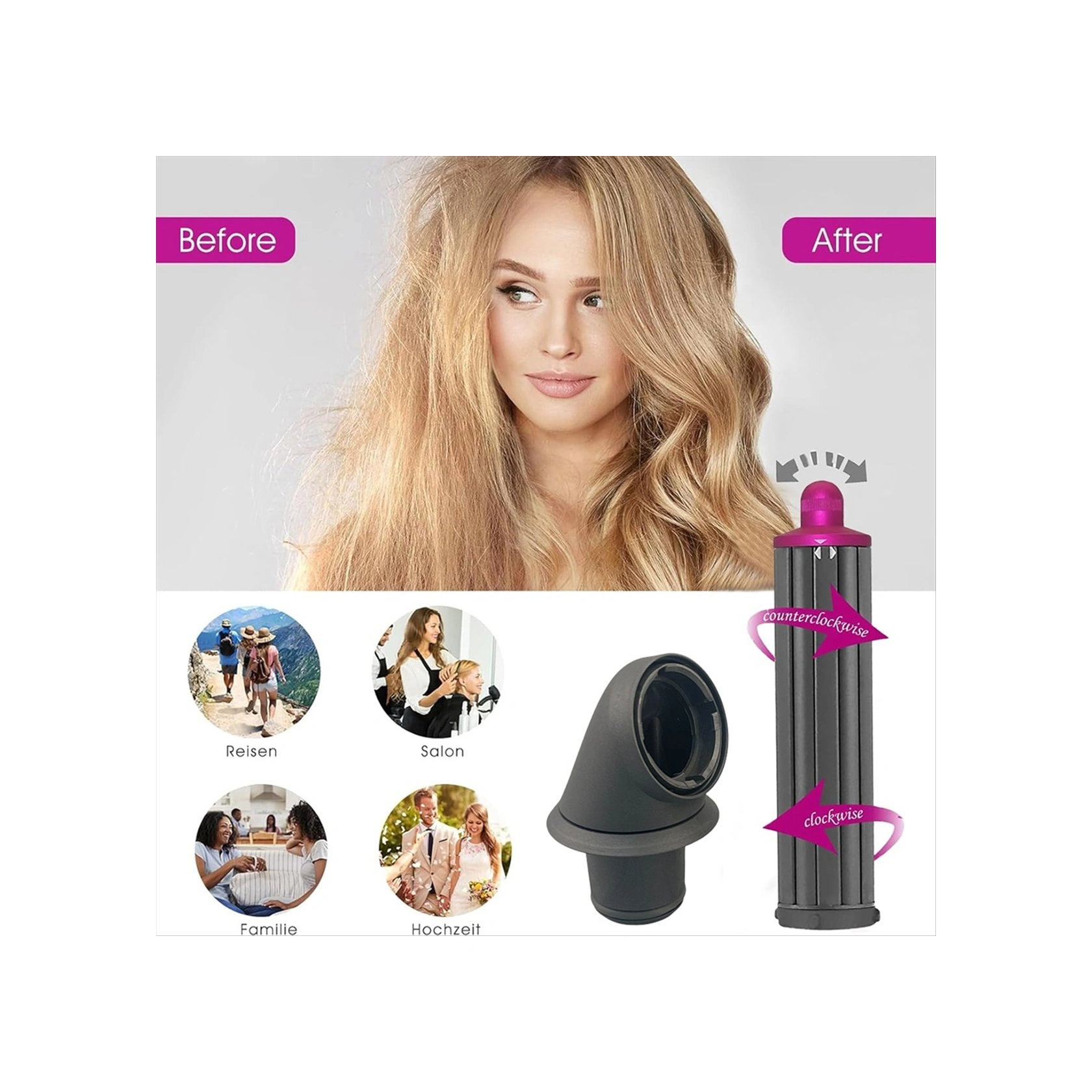 Crackedice  Airwrap Shs01 Hs05 Styler B İçin 40mm Uzun Saç Kıvırma Makaraları