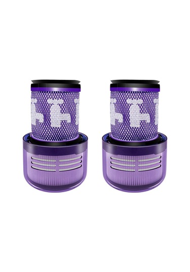 Geeroyoo  V12 Elektrikli Süpürge İçin Yüksek Verimli Hepa Filtre - Uyumlu, Temizlenebilir, 2 Adet Mor Plastik Filtre Aksesuarı