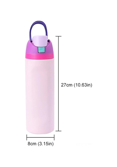 Skycity 24oz Renkli Paslanmaz Çelik Termos Bardak, Sürekli Isı Saklama, Kol Kolu Ve Pipetli, Spor Ve Günlük Kullanım, Anti Kayma Taban Diğer