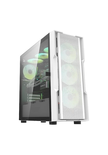 Zoko Amiral White DK431 4x12 Cm ARGB Fanlı Mesh Panel Temperli Cam E-ATX Bilgisayar Kasası