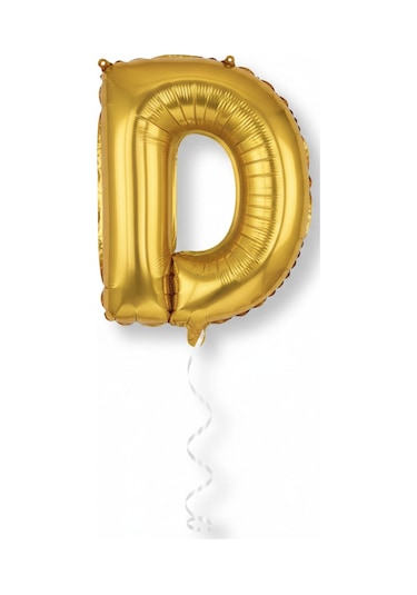 Runaway Altın D Harf Balon 1 Metre Parti Dekoru Çok Renkli