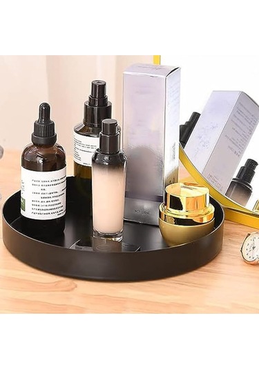 Yaozixa Koyu Siyah Metal Mum Tepsisi - Modern Köy Stili Masaüstü Aksesuarı - 7.8 İnç Dekoratif Servis Tabakası