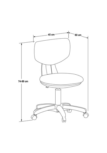 Tesla Concept Çalışma Koltuğu Mavi - Yeşil Kumaş 40x74-86x60 Cm Mavi