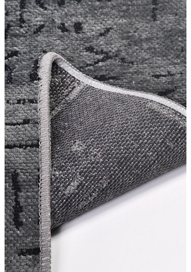 Venüs Yumuşak Pamuk Dokuma Kilim Kaymaz Tabanlı Antrasit Iskandinav Halı Salon Ve Mutfak Halısı Antrasit