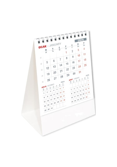 2026 Ofis Piramit Masa Takvimi Dikey Masaüstü Takvim 12x19,5 Cm
