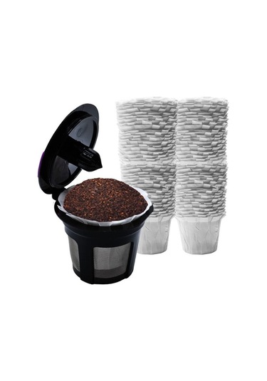 Pazly Yeniden Kullanılabilir Keurig K-cup Filtreleri - 100 Adet Beyaz, Doğal Biyobozunur Beyaz