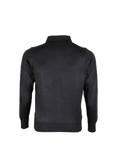 Erkek Füme Kazak Polo Yaka Yünlü Klasik Normal Kesim Rar00646