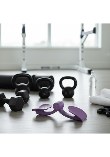 Ollevra İç Bacak Sıkılaştırıcı, Pelvik Kas Güçlendirici Plastik Spor Aparatı - Bacak Arası İncelten Egzersiz Aleti Mor