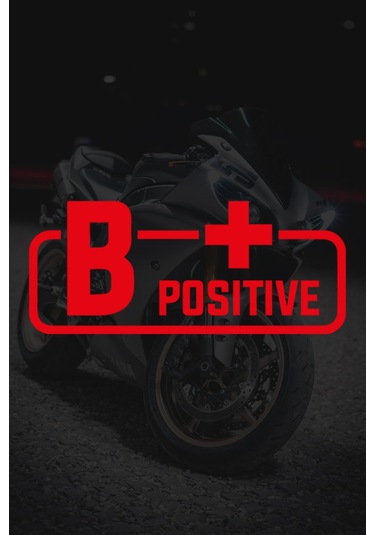 B+ Pozitif Kan Grubu Sticker - Oto Sticker - Araba Sticker - Motor Sticker - 11,5cm X 5cm - Kırmızı