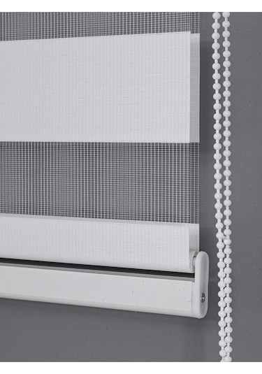 Ithal Bambu Beyaz Bambu Stor Zebra Perde Eteği Düz Alüminyum Kasa Metal Ayak
