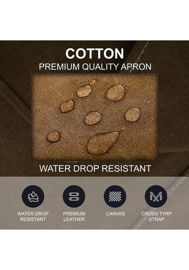 Fastbuy Pamuklu Tuval Çapraz Sırtlı Önlük, Sanat Boyama Bahçe Şefi Barmen Kahverengi Diğer