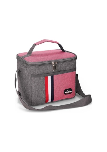 Pazly 8l Alüminyum Folyo Öğle Yemeği Çantası El Taşıma Yalıtımlı Piknik Çantası İş Gıda Çantası Pembe Pembe