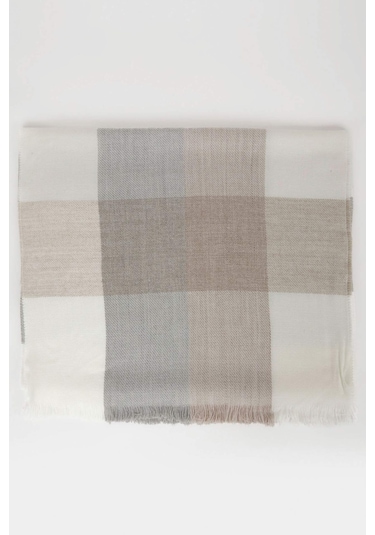 Defacto Kadın Kareli Atkı V0580az24wngr100 Gri