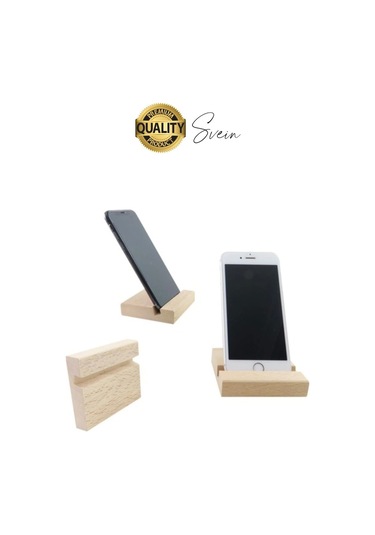 Doğal Masaüstü Ahşap Cep Telefonu Ve Tablet Standı Natural Görünüm Şık iPhone Android Apple Uyumlu iOS