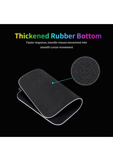 Geeksen Rgb Aydınlatmalı Kaymaz Oyuncu Mouse Pad, 14 Işık Modu, Usb Bağlantılı, 35x25cm