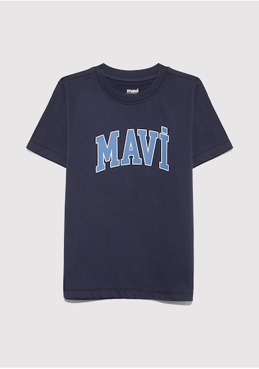 Mavi Logo Baskılı Lacivert Erkek Çocuk T-shirt M6610030-82318 Lacivert