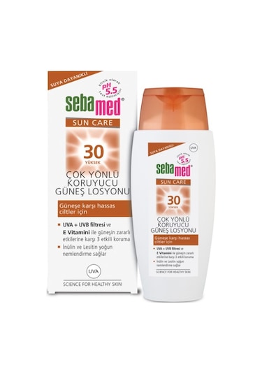 Sebamed Sun Care SPF 50+ UVA/UVB Filtresi ve E Vitamini Üçlü Yüksek Koruma Çok Yönlü Güneş Losyonu 150 ML