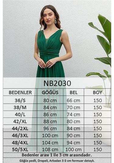 Neşeli Butik Kadın Zümrüt Drapeli Tül Abiye Elbise Nb2030 Yeşil