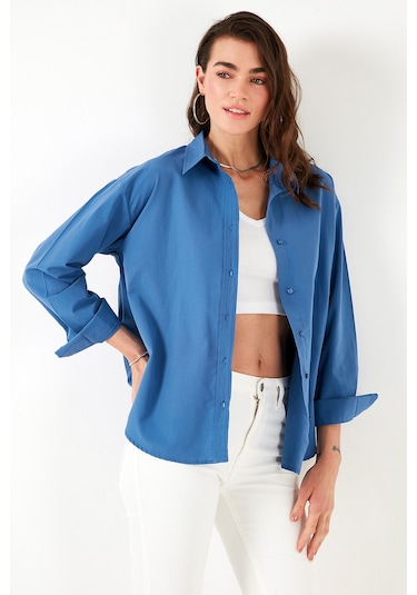 Lela Pamuklu Regular Fit Önü Kısa Arkası Uzun Oval Kesim Bayan Gömlek Cf25S163867 Saks