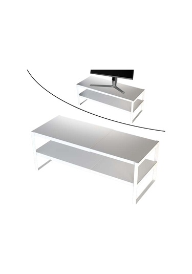 Suntek Bilgisayar Monitörü Standı Daireler 2-katlı-beyaz