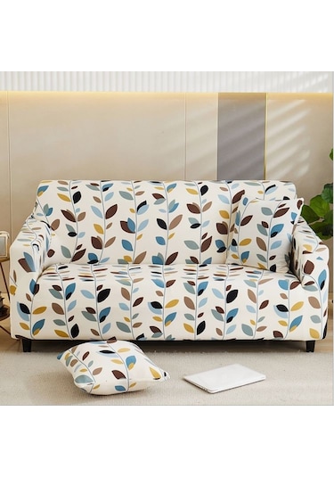 Wezone Yeşil Orman Desenli Tam Kapama Kumaş Koltuk Örtüsü - 190-230 Cm Üç Kişilik, Lastikli, Kaymazsız, Ev Dekorasyonu Ve Koltuk Koruması İçin DiğER