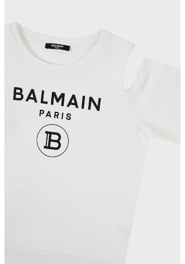 Balmain Çocuk Sweat 6m4020 Mx270 130 Beyaz