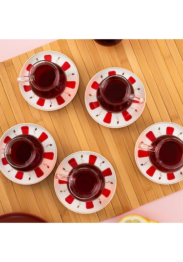 Perotti 17899 Filiz 12 Parça 6 Kişilik Çay Seti Çay Takımı 210 Ml Renkli